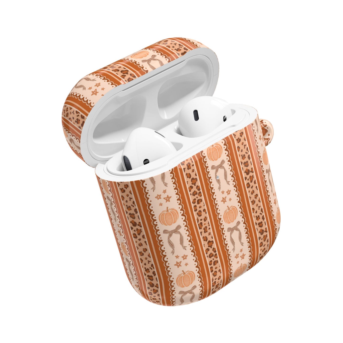 Striped Fall Pumpkins & Bows AirPod Case