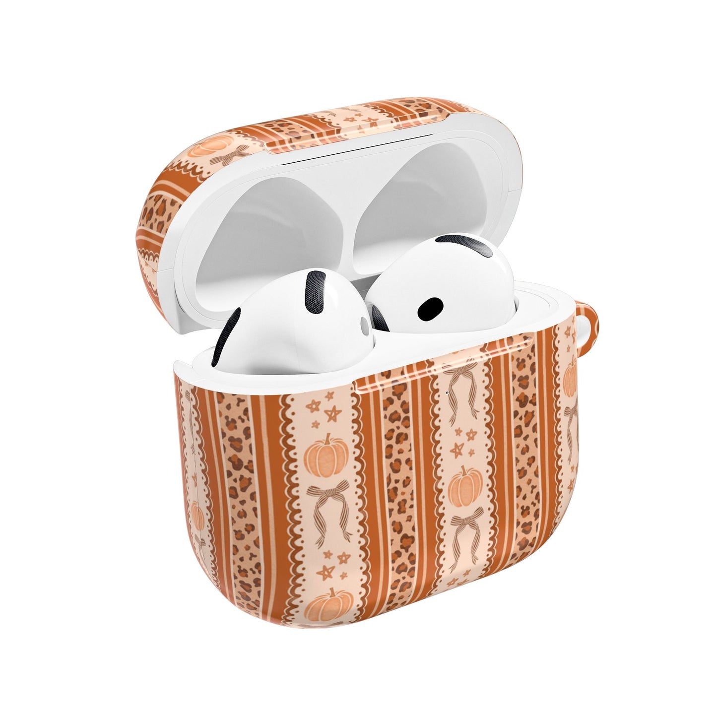Striped Fall Pumpkins & Bows AirPod Case