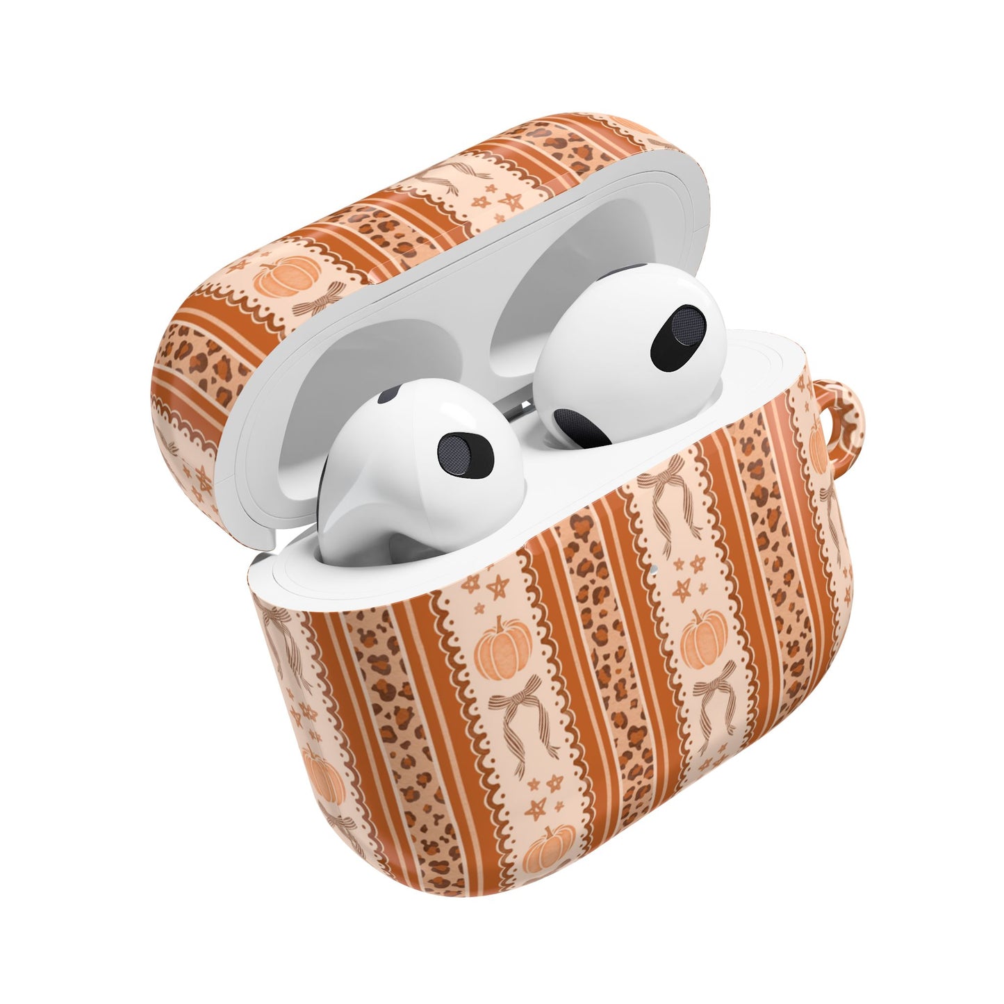 Striped Fall Pumpkins & Bows AirPod Case