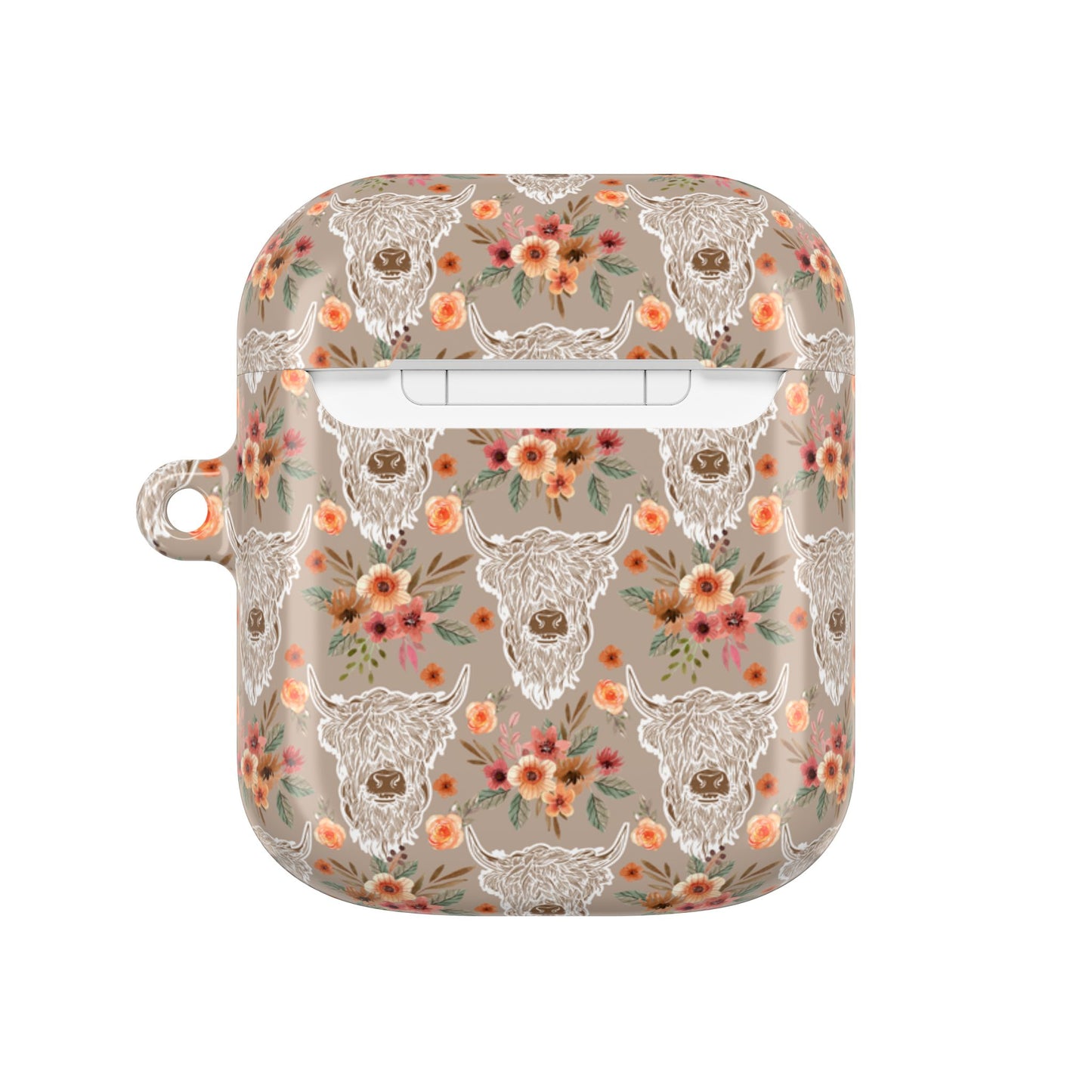 Floral Highland Cow Western Country AirPod Case