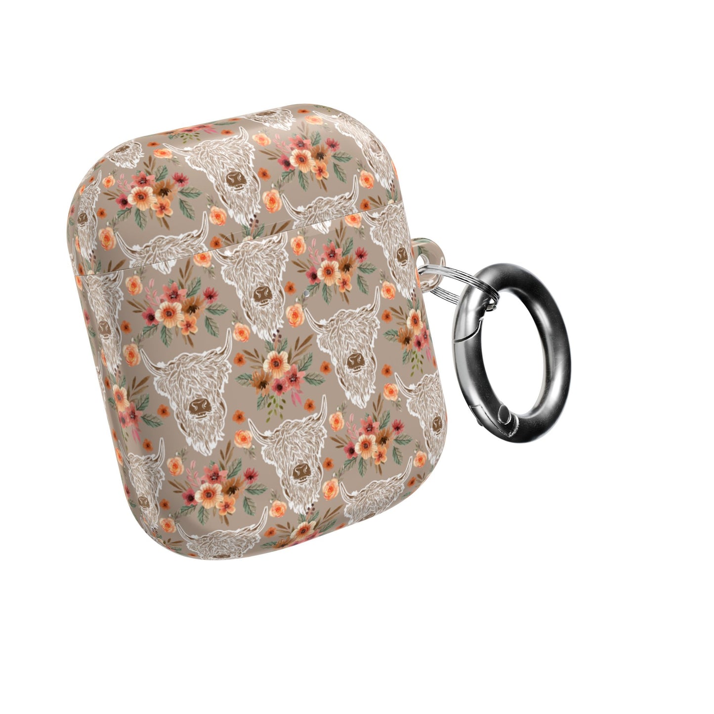 Floral Highland Cow Western Country AirPod Case