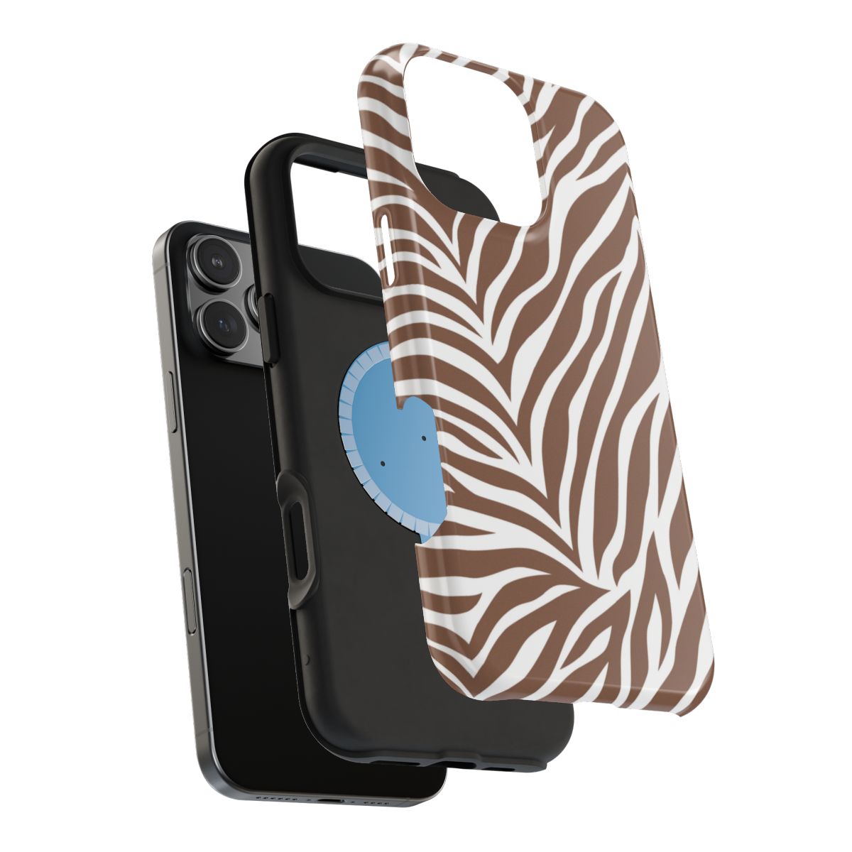 Brown Zebra Print Boho Tough Magnetic Mobile Phone Case