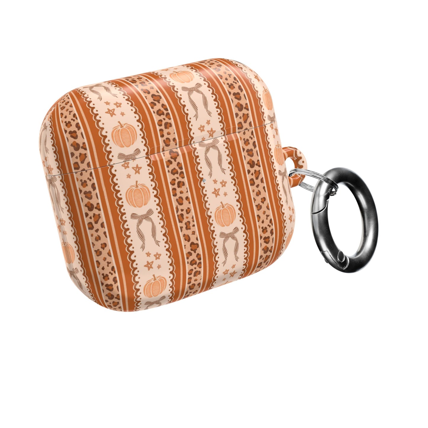 Striped Fall Pumpkins & Bows AirPod Case