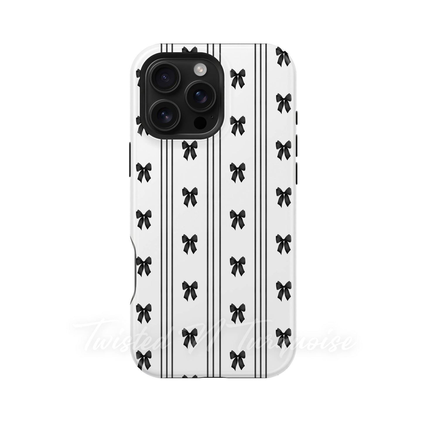 Black Stripes Bows MagSafe Phone Case
