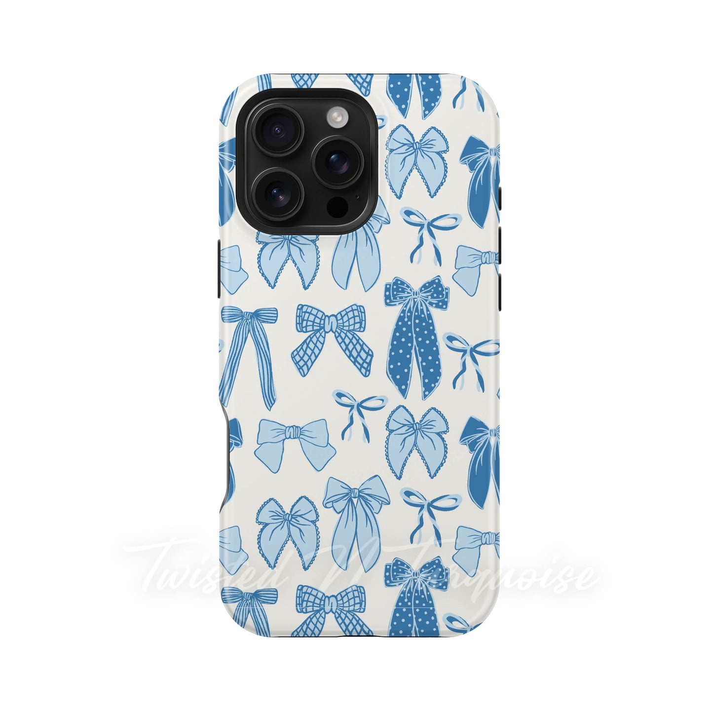 Winter Bows Blue Tough Magnetic Phone Case