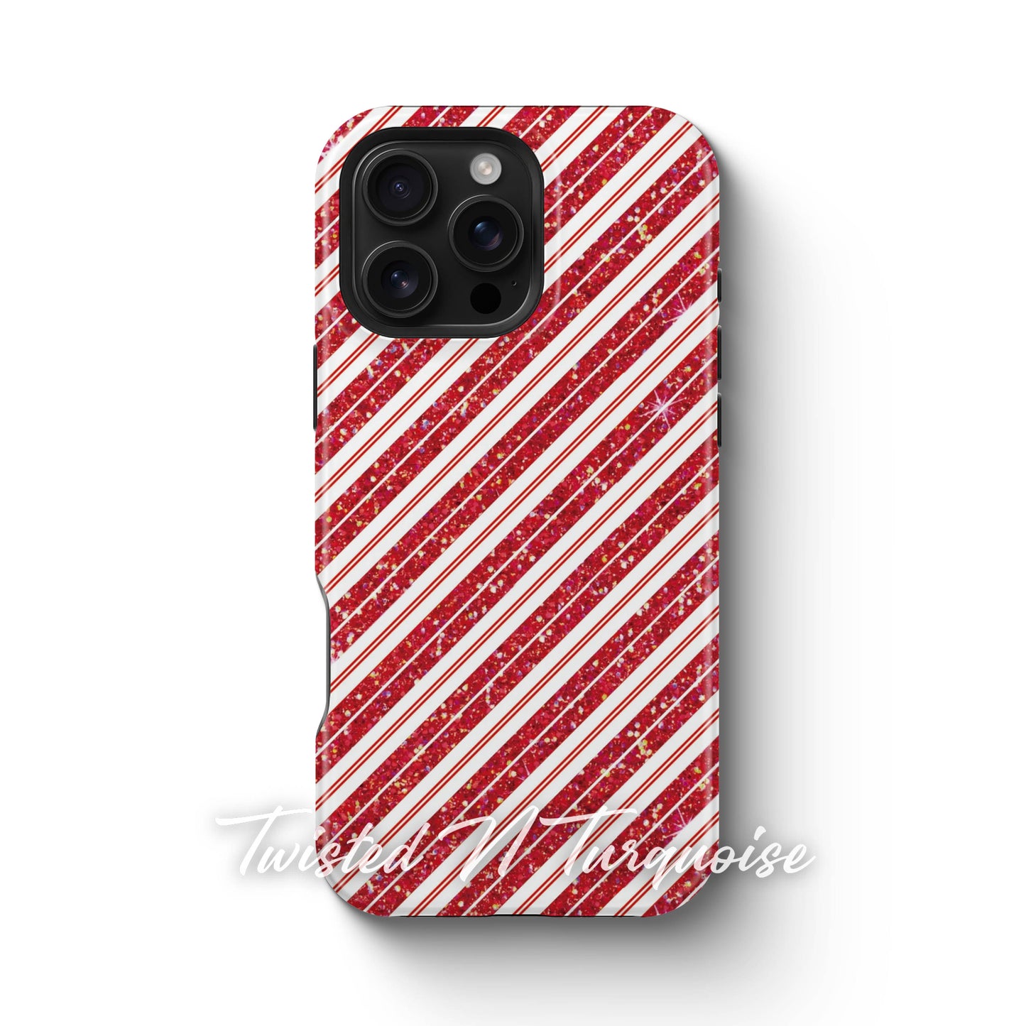 Candy Cane Glitter Tough Phone Case