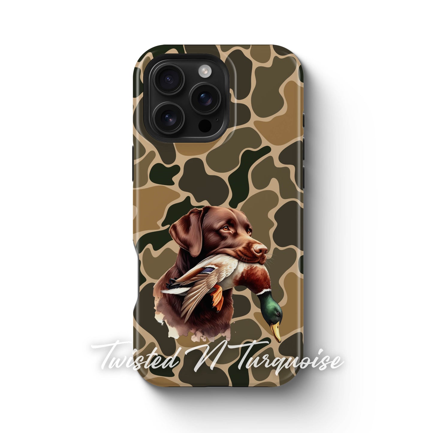 Chocolate Brown Lab Duck Camo Tough Phone Case