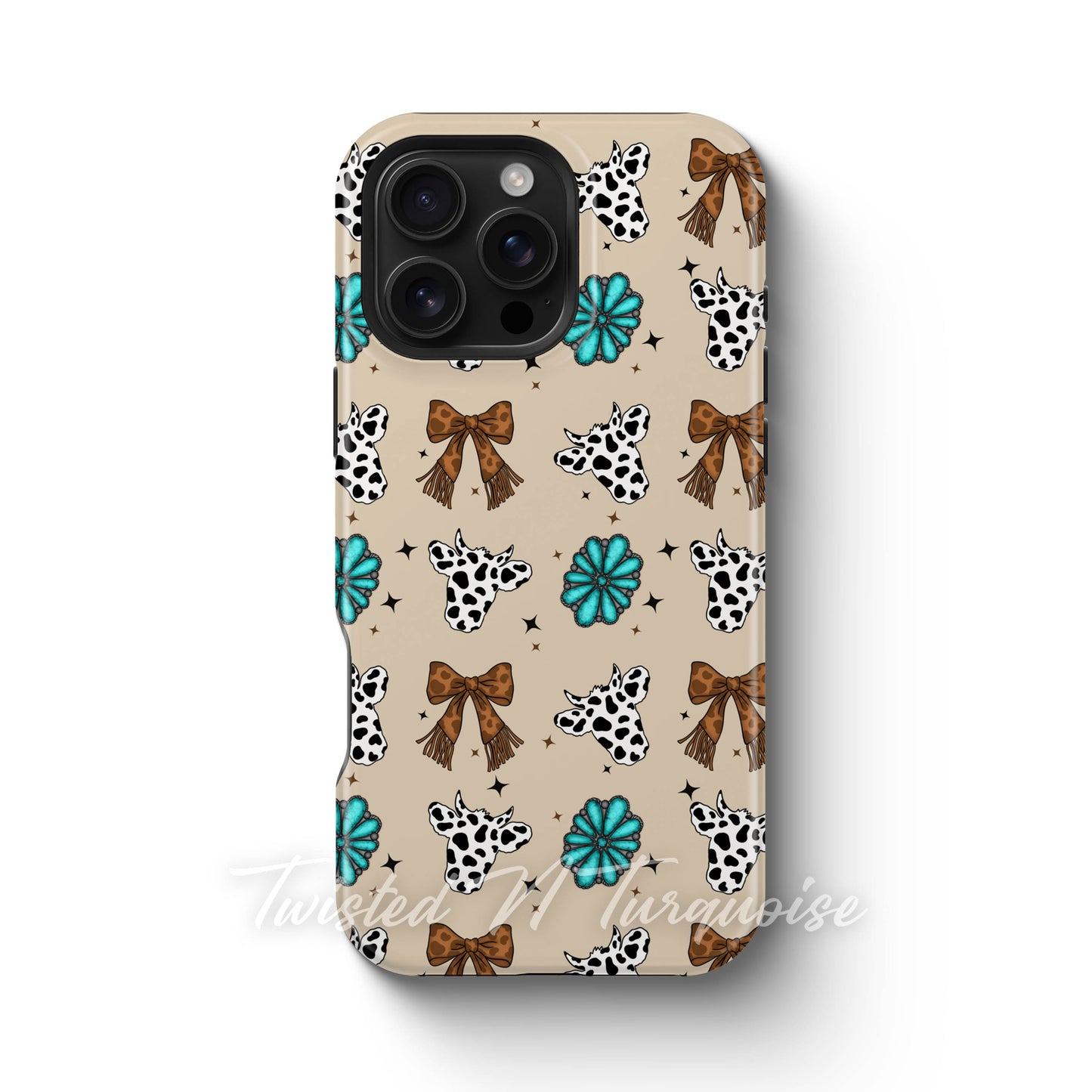 Cows and Bows Western Turquoise Tough Magnetic Phone Case