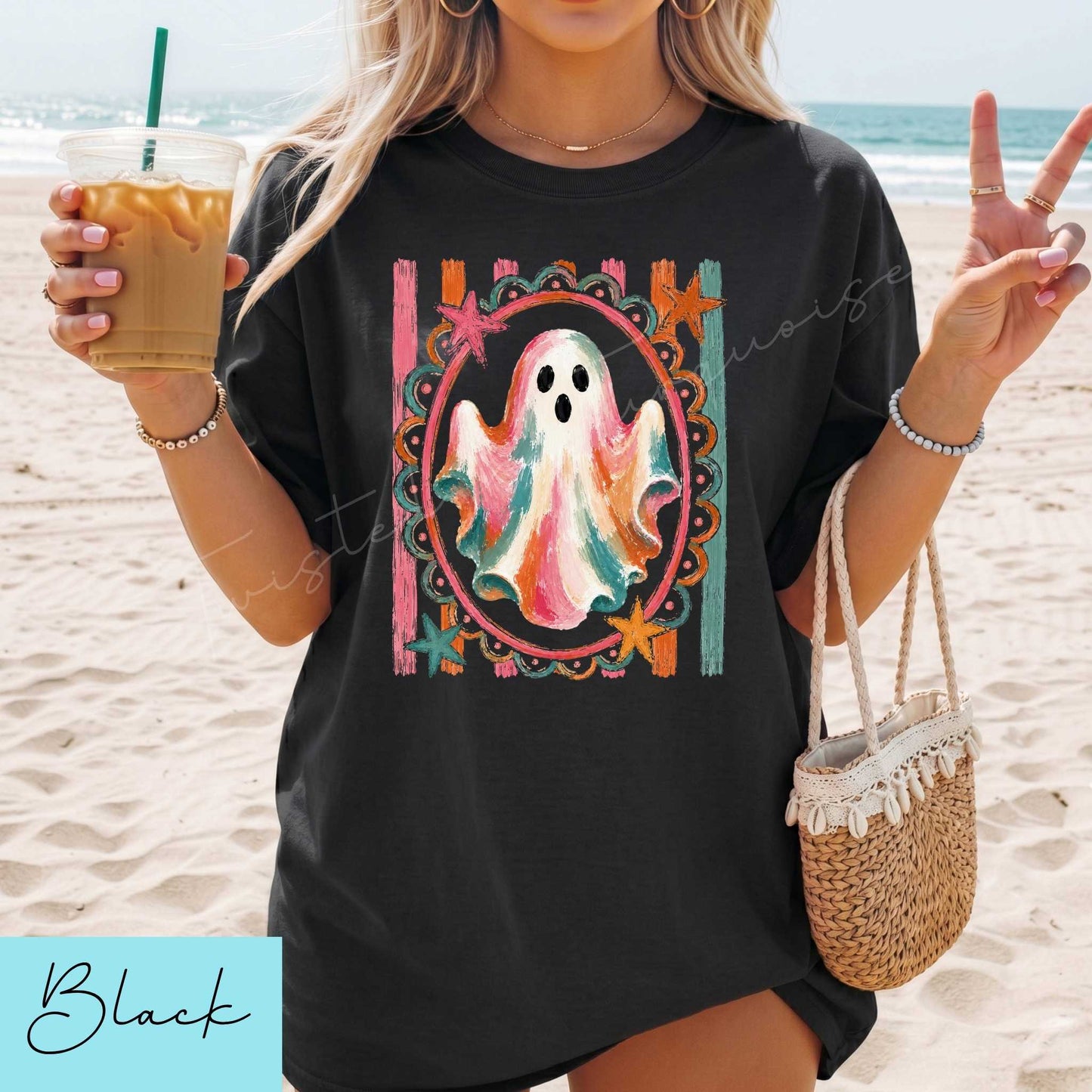 Bright Summer Ghost Halloween Unisex DTG T-shirt