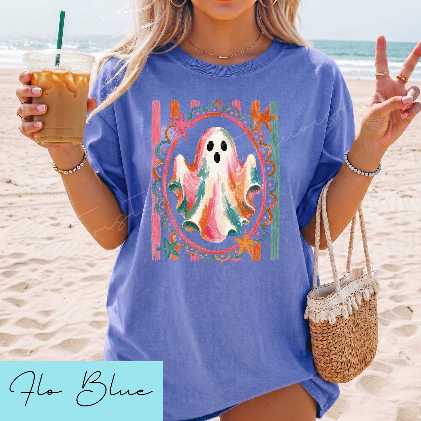 Bright Summer Ghost Halloween Unisex DTG T-shirt