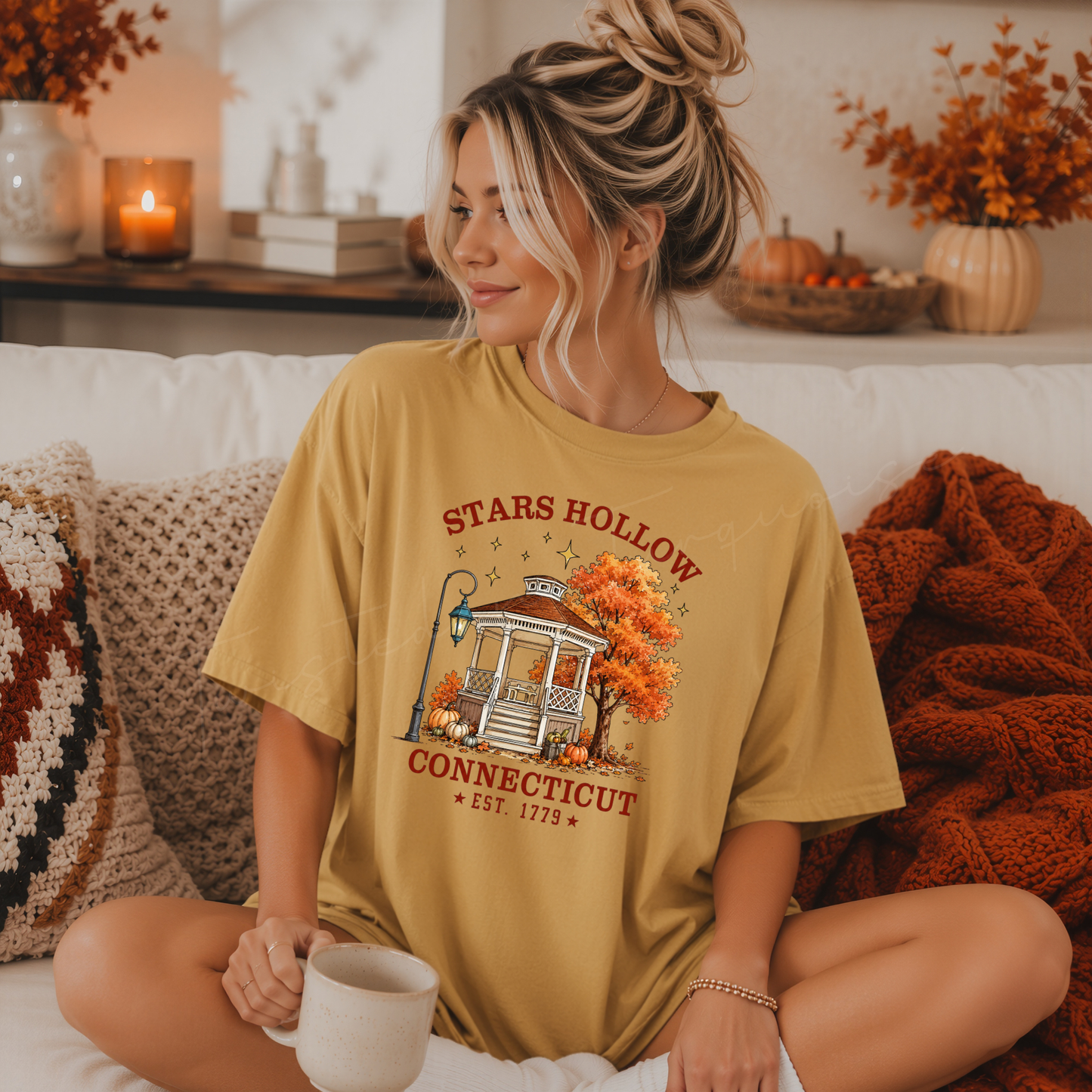 Stars Hollow Fall Autumn Unisex DTG T-shirt