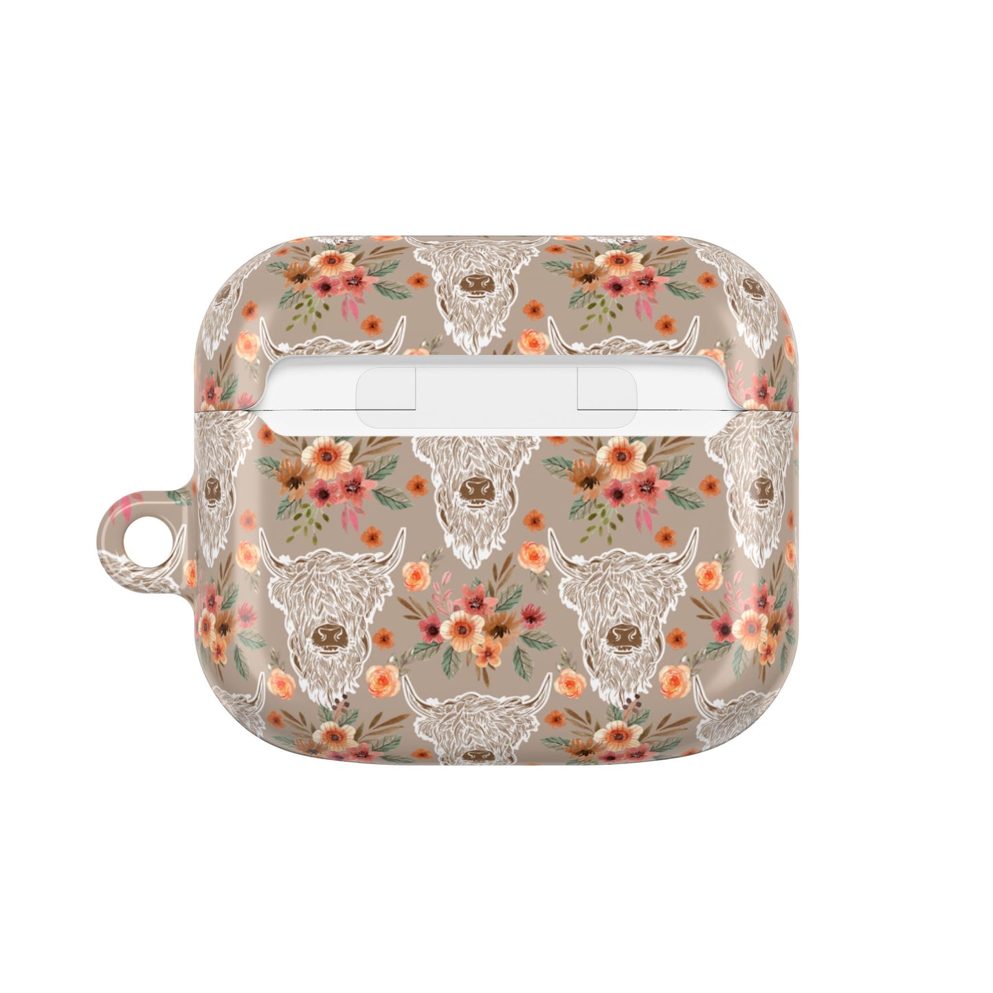 Floral Highland Cow Western Country AirPod Case