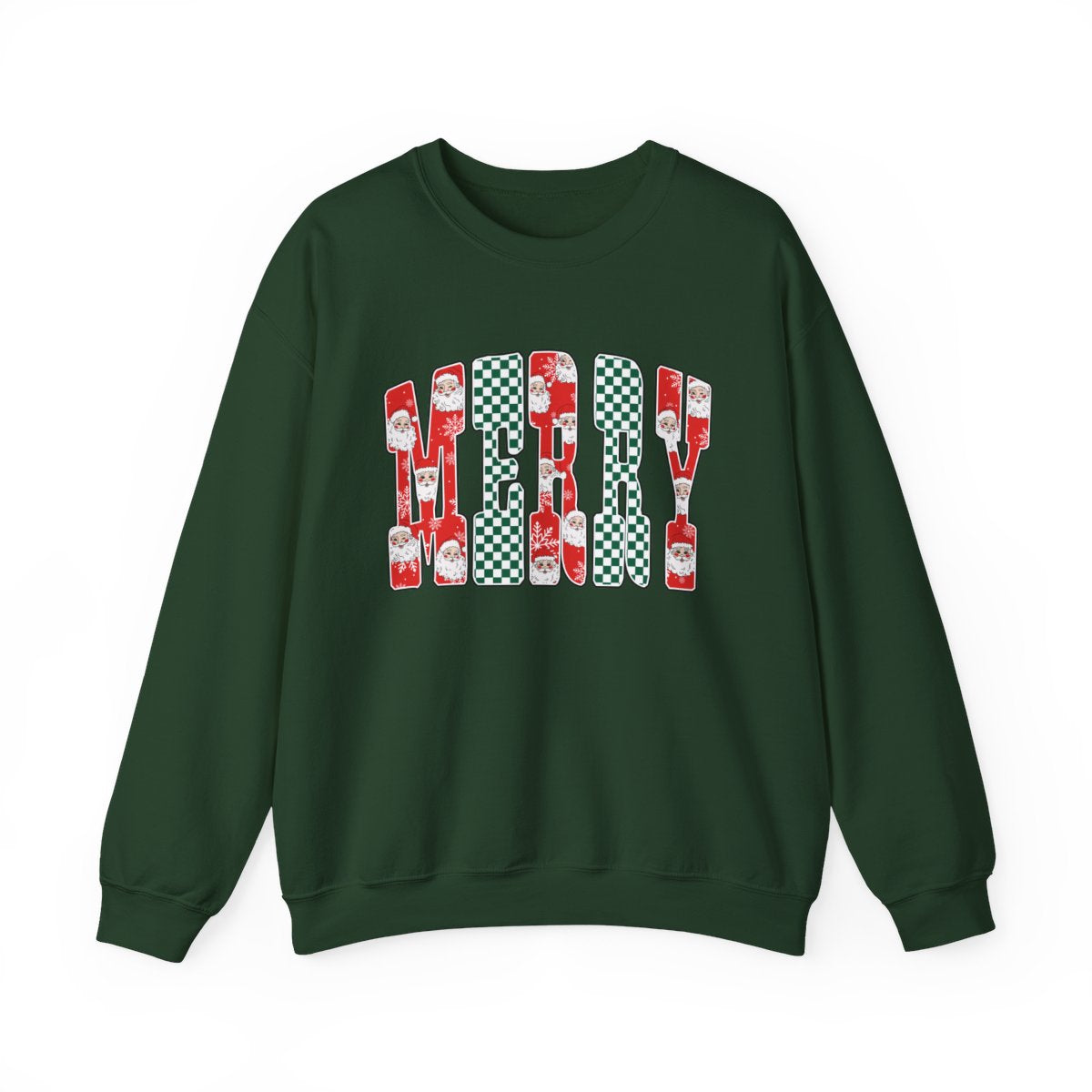 Trendy Merry Checkered Christmas Sweatshirt