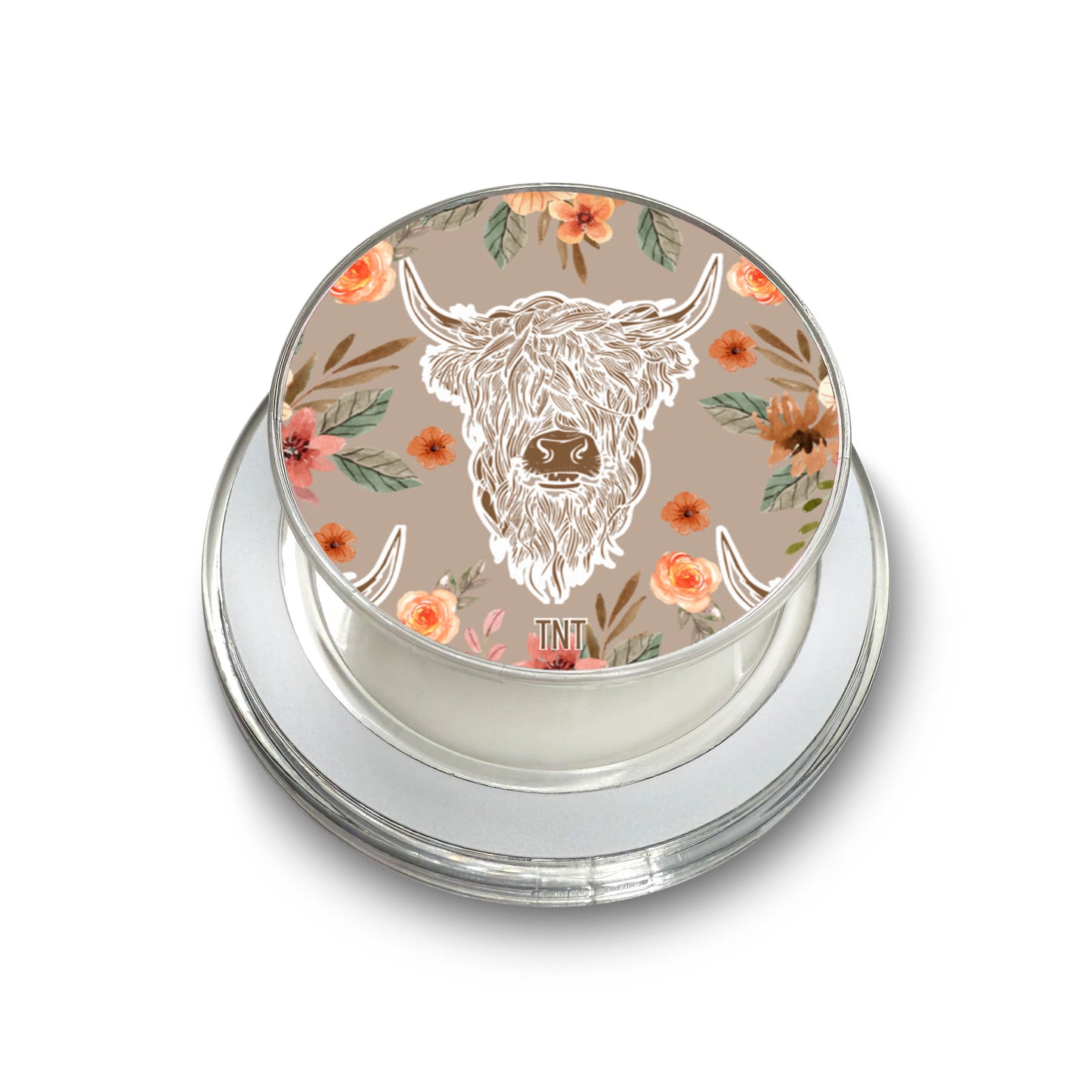 Floral Highland Cow Magsafe Phone Grip