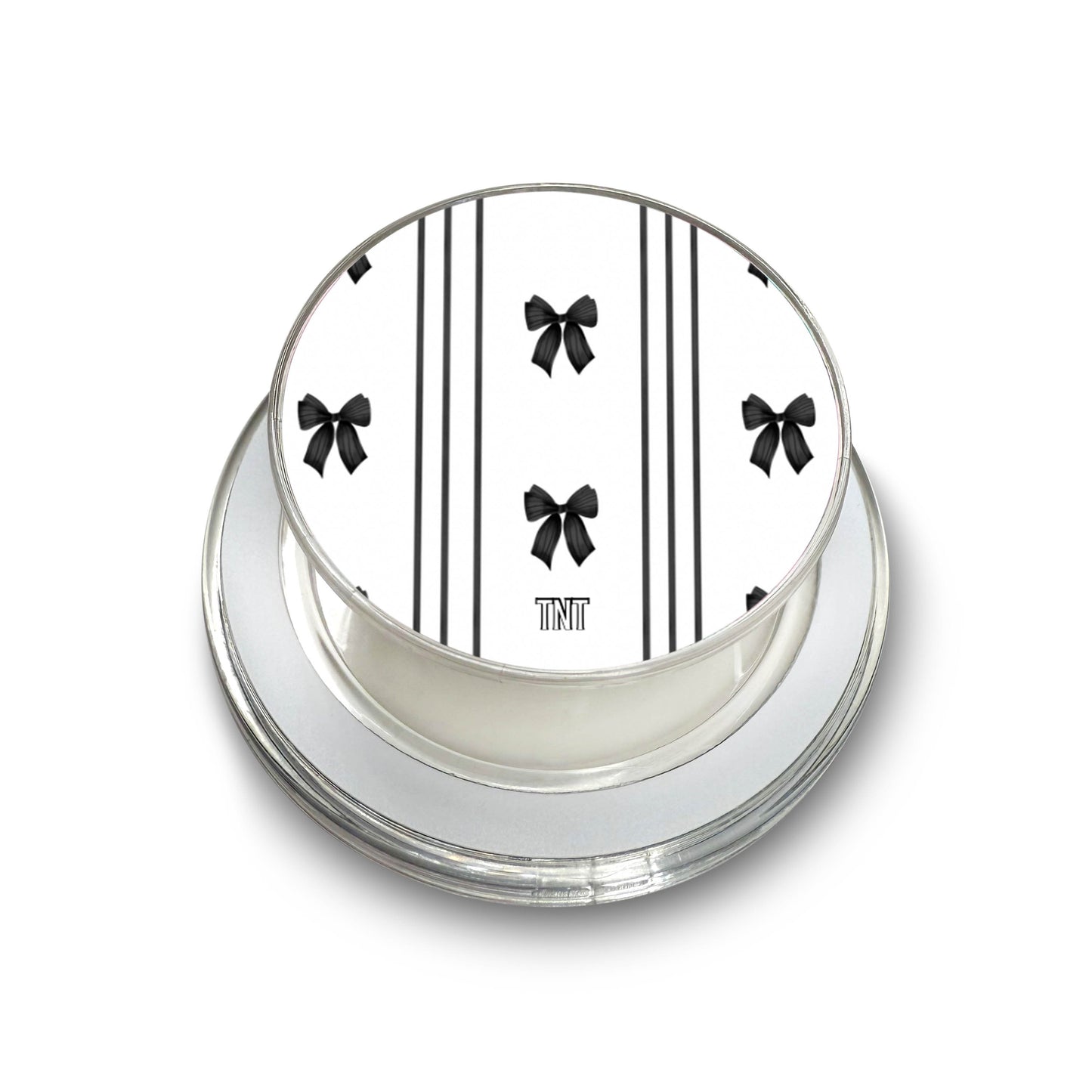 Black Striped Bows Coquette Magnetic Phone Grip