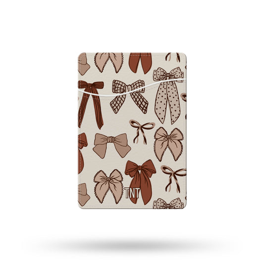 Brown Neutral Bows Collage Phone Wallet / Card Holder