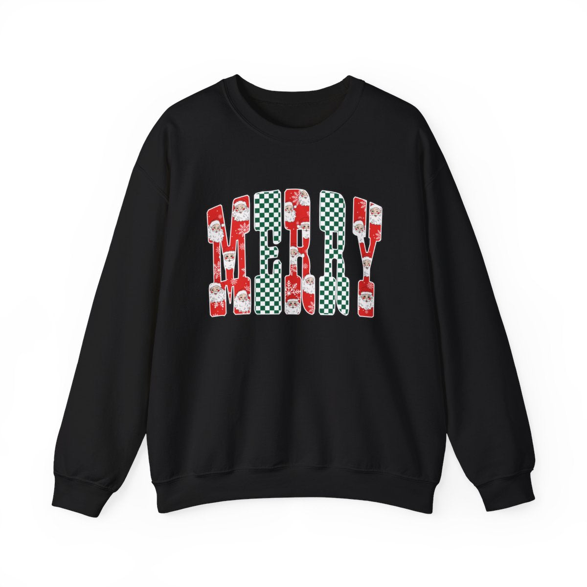 Trendy Merry Checkered Christmas Sweatshirt