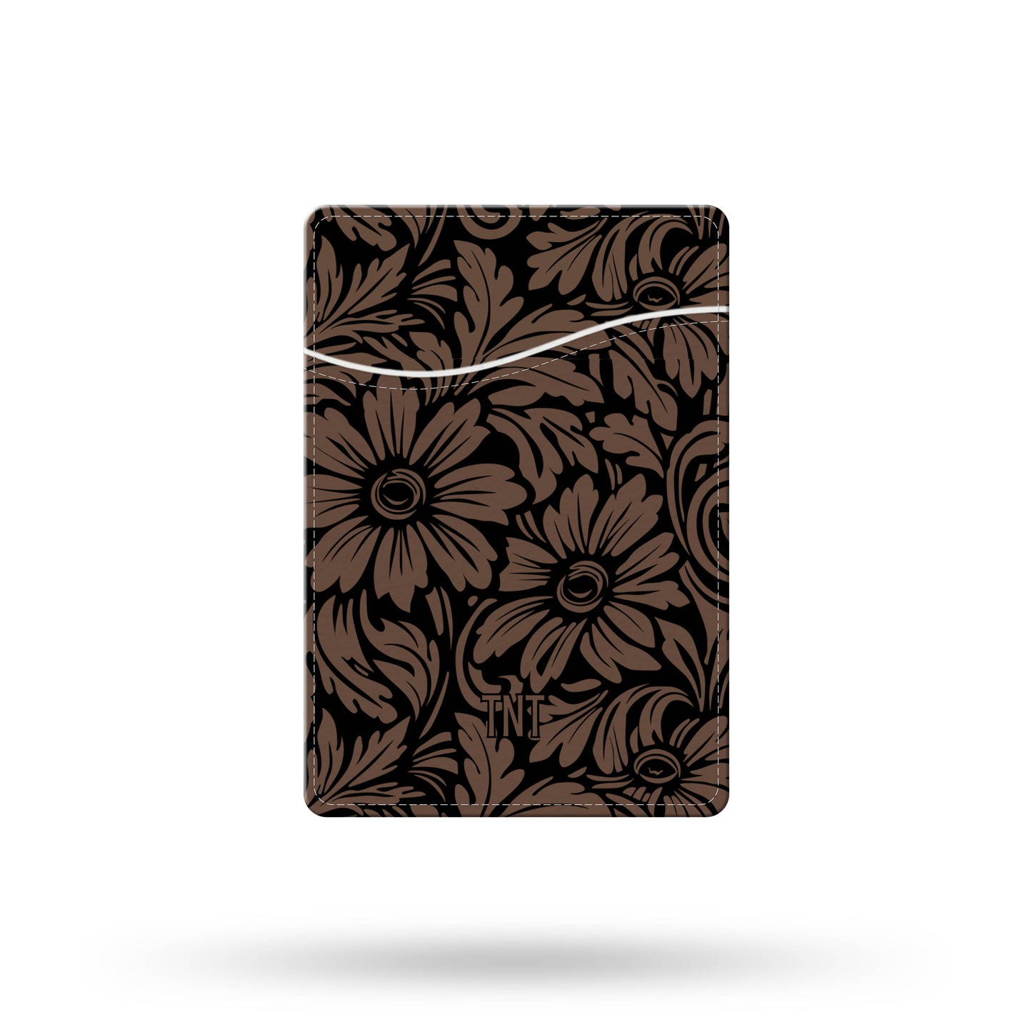 Faux Floral Tooled Leather Phone Wallet / Card Holder