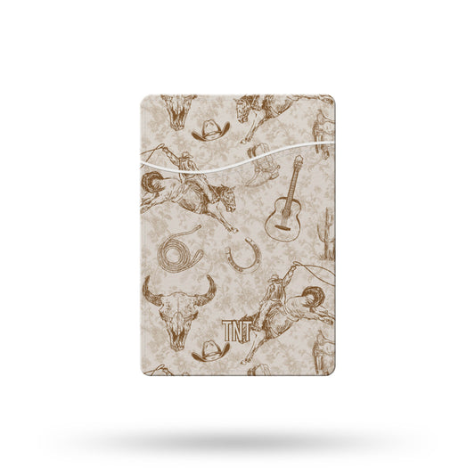 Cowboy Collage Brown Phone Wallet / Card Holder