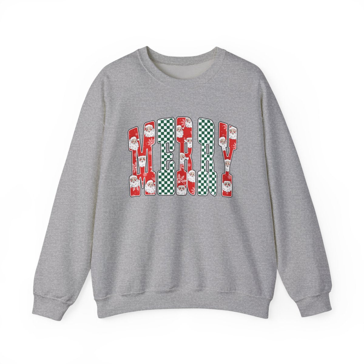 Trendy Merry Checkered Christmas Sweatshirt