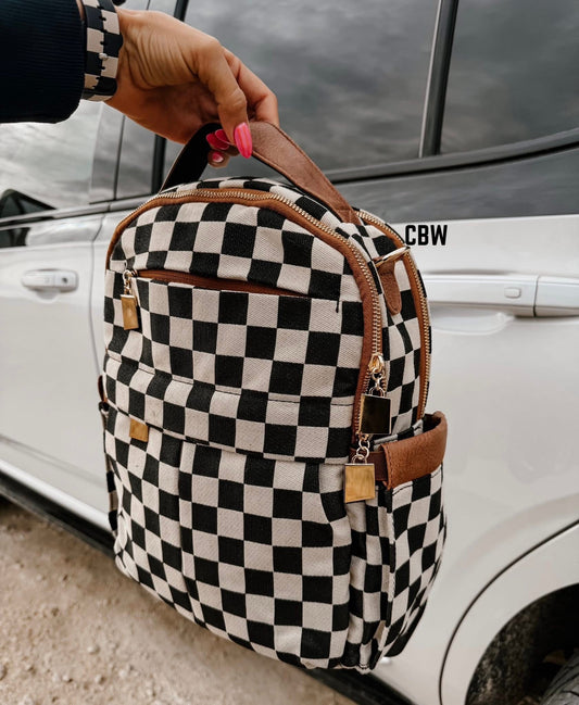 PRE ORDER Cutie Checkered Boho Backpack