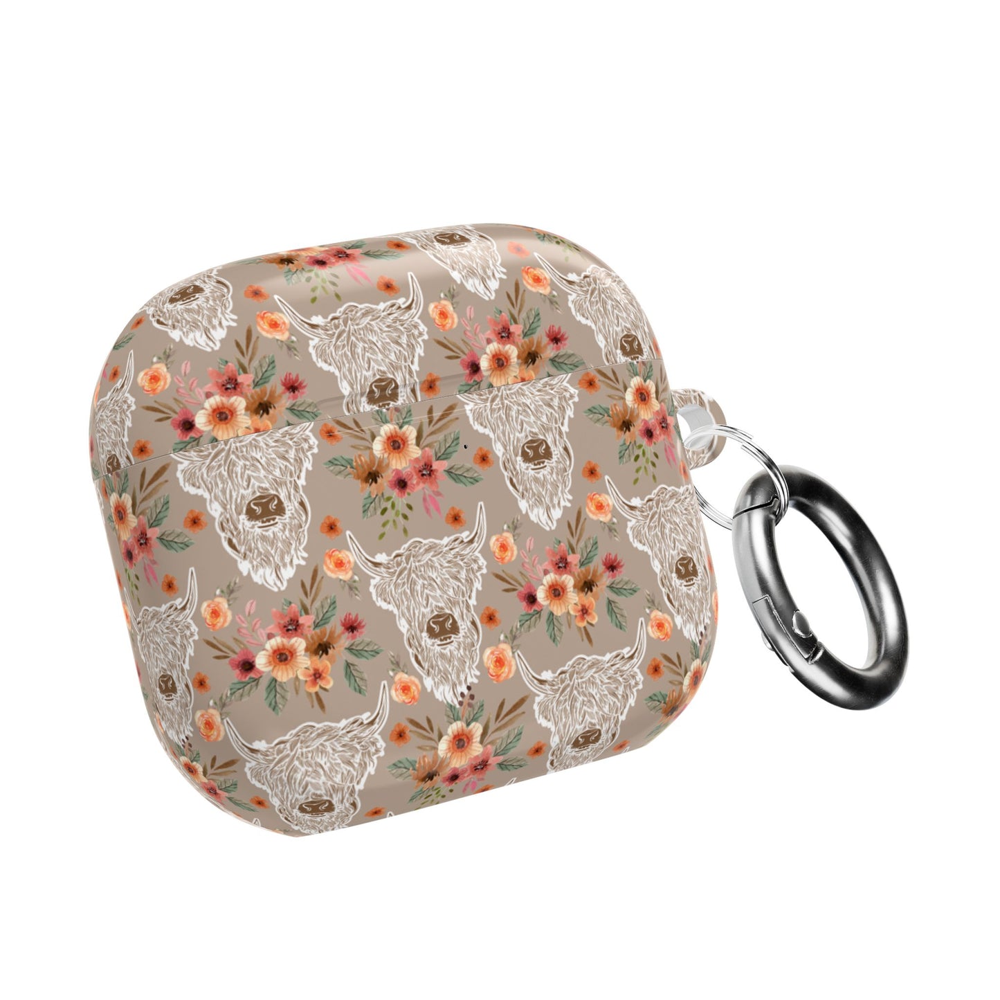 Floral Highland Cow Western Country AirPod Case