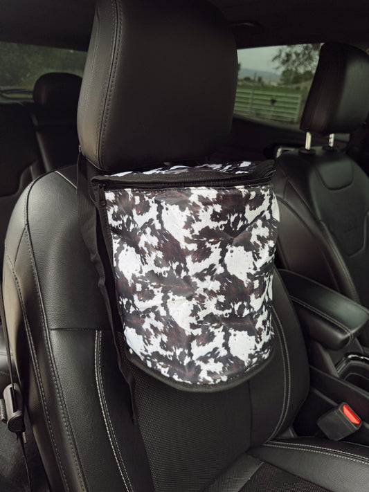 Cowhide Car Trash Can
