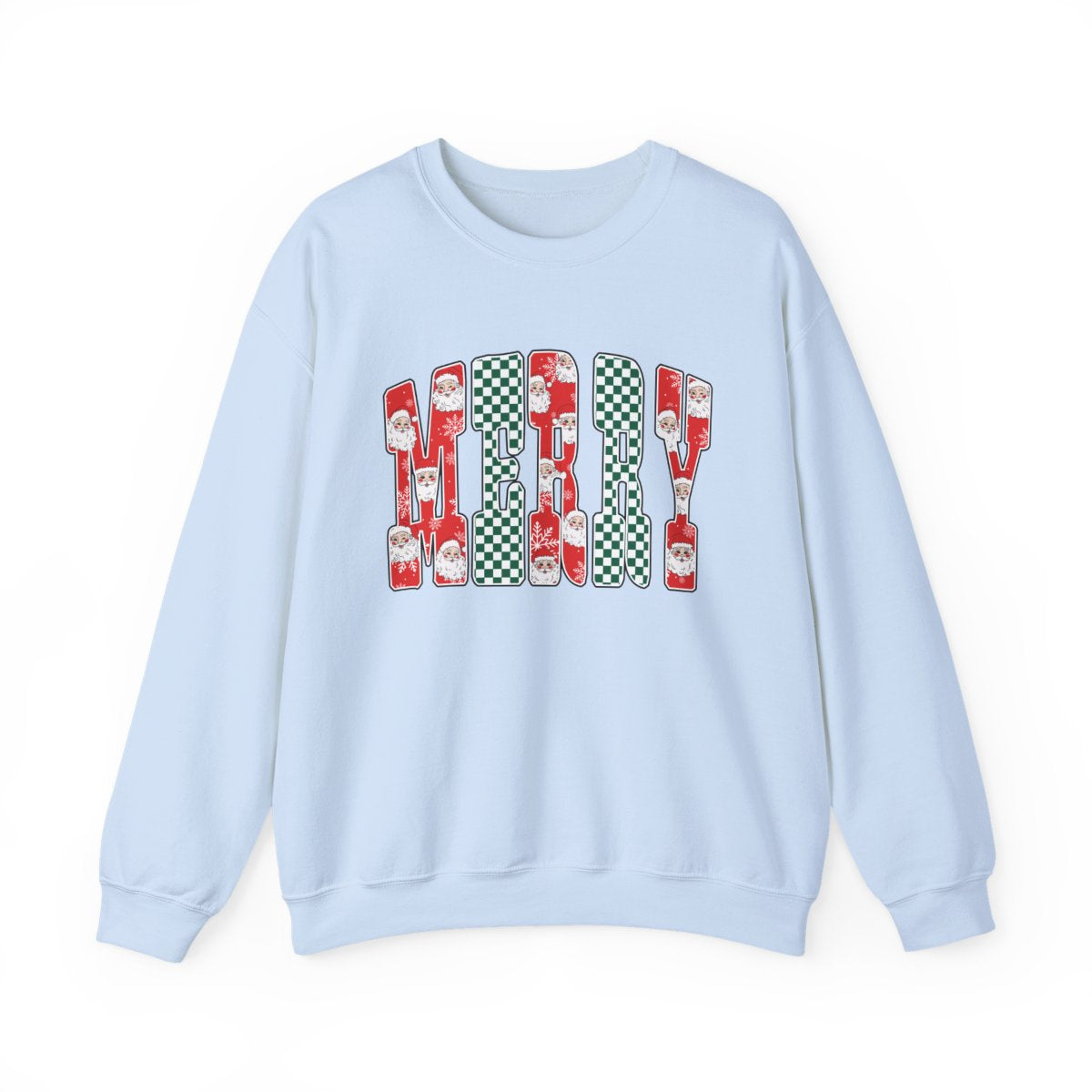 Trendy Merry Checkered Christmas Sweatshirt