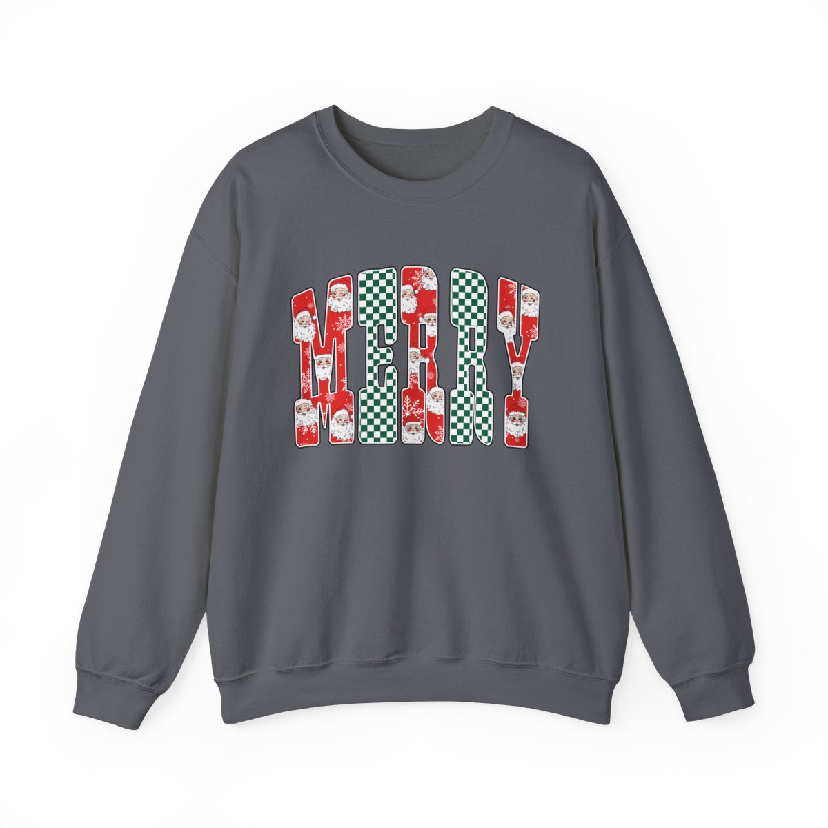 Trendy Merry Checkered Christmas Sweatshirt