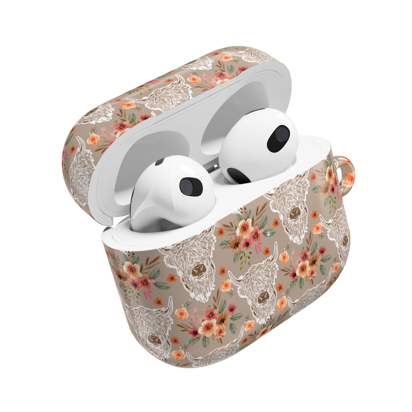 Floral Highland Cow Western Country AirPod Case