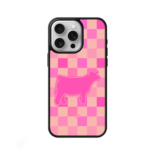 Pink Steer Checkered Livestock Edge Phone Case (Copy)