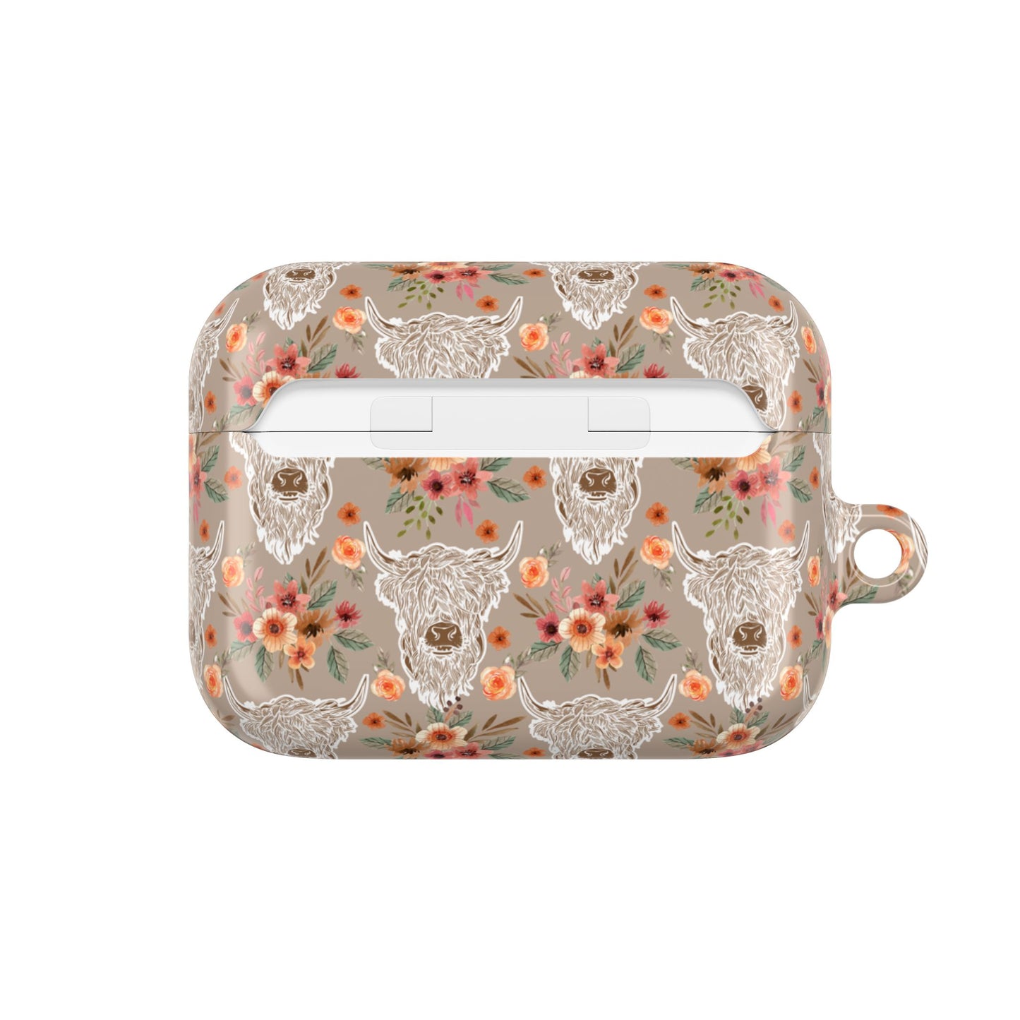 Floral Highland Cow Western Country AirPod Case