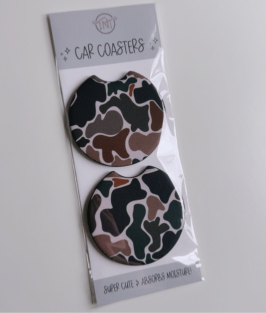 Trendy Camo Car Coasters