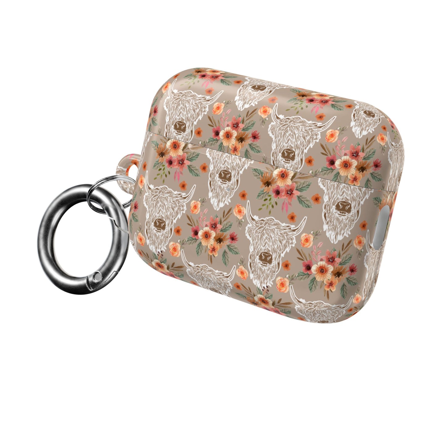 Floral Highland Cow Western Country AirPod Case
