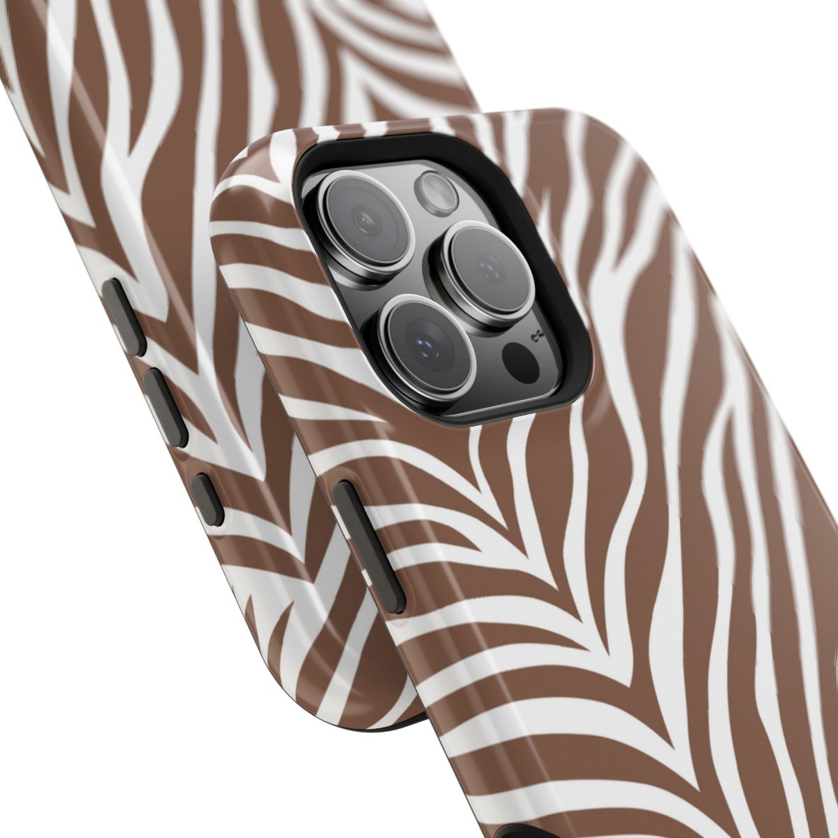 Brown Zebra Print Boho Tough Magnetic Mobile Phone Case