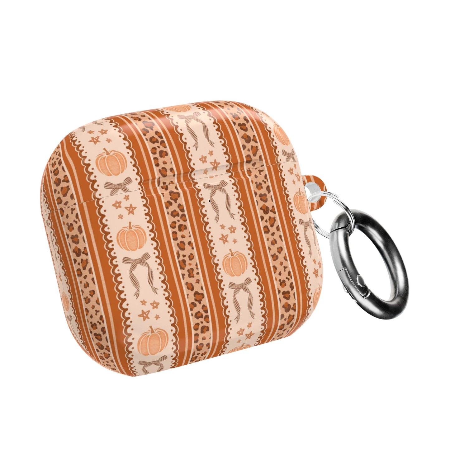 Striped Fall Pumpkins & Bows AirPod Case