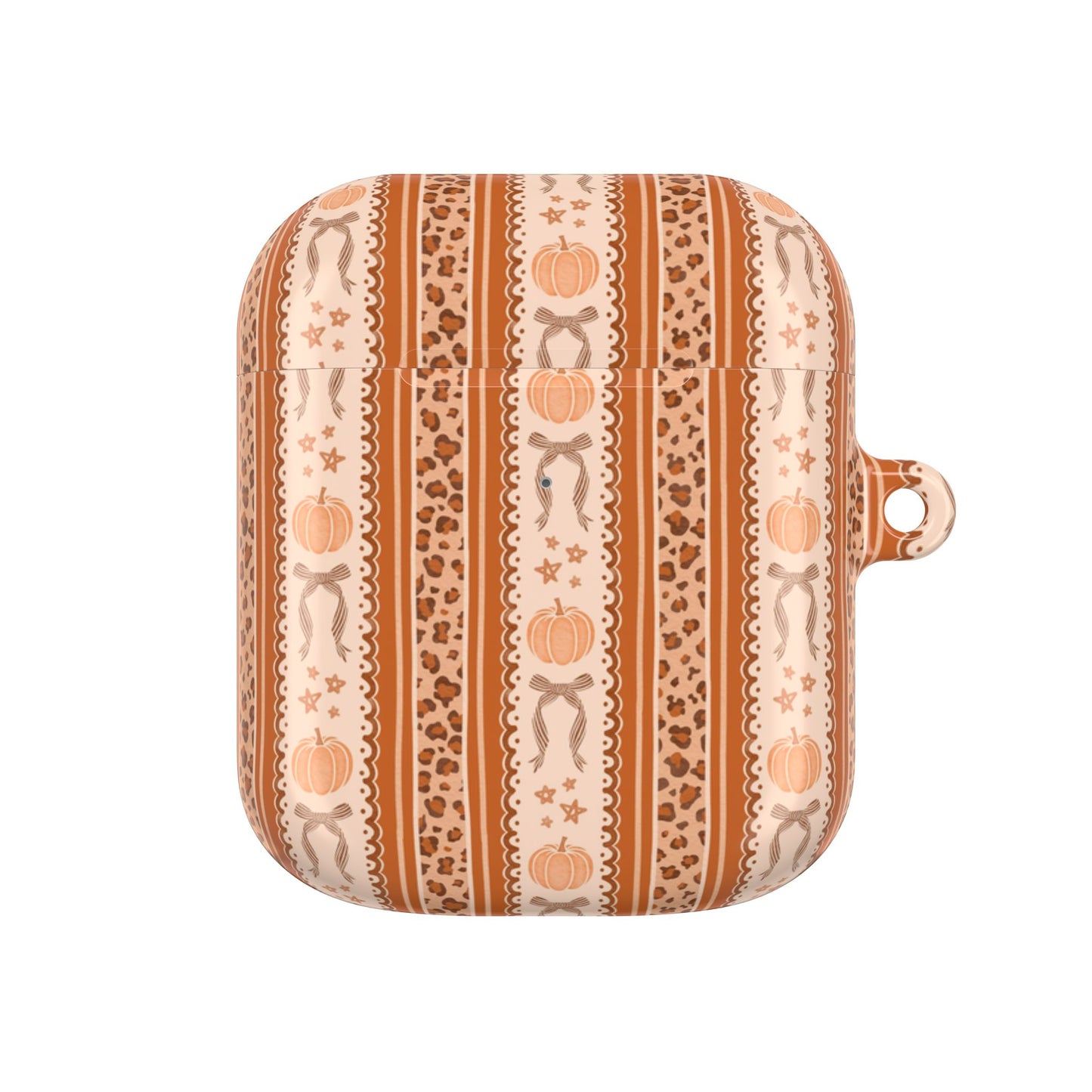 Striped Fall Pumpkins & Bows AirPod Case