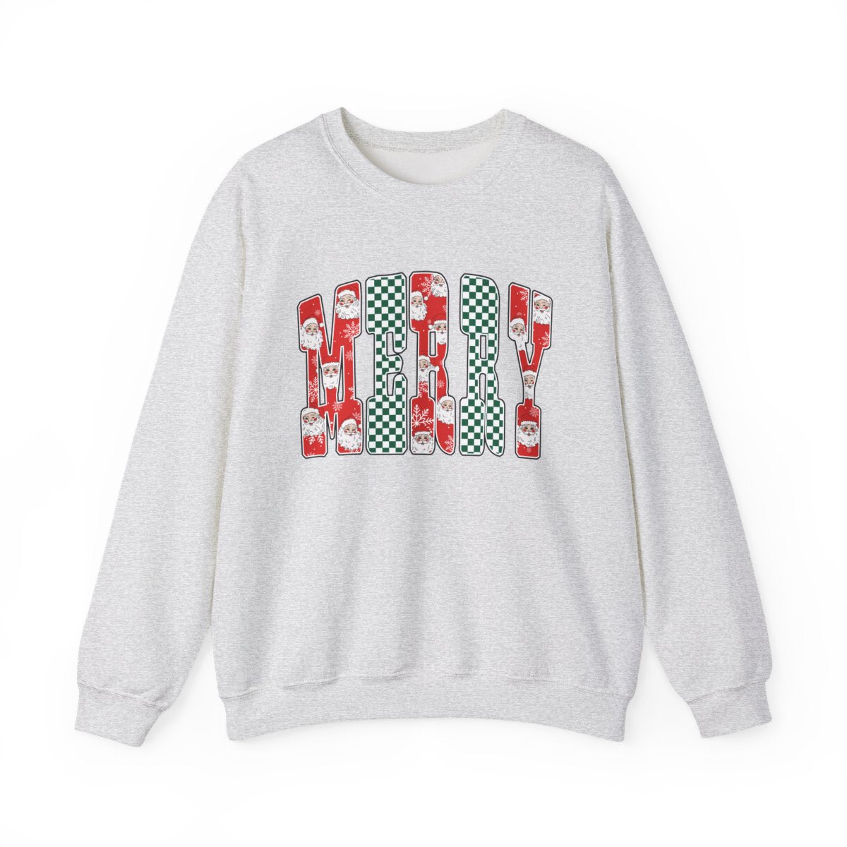 Trendy Merry Checkered Christmas Sweatshirt