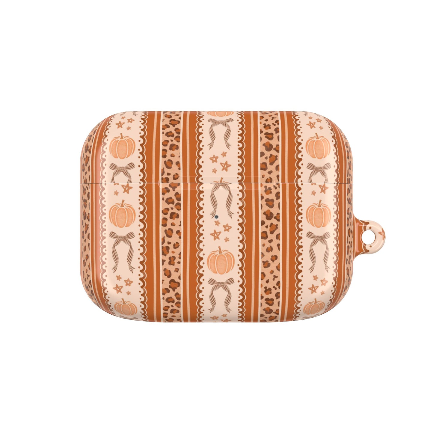 Striped Fall Pumpkins & Bows AirPod Case