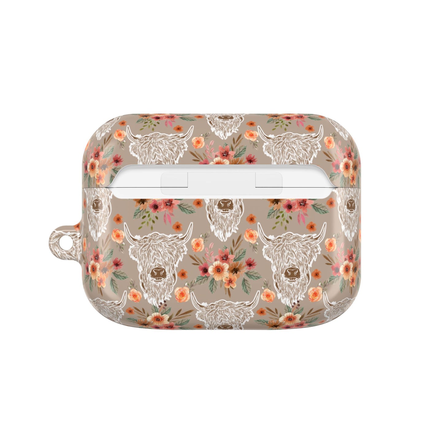 Floral Highland Cow Western Country AirPod Case