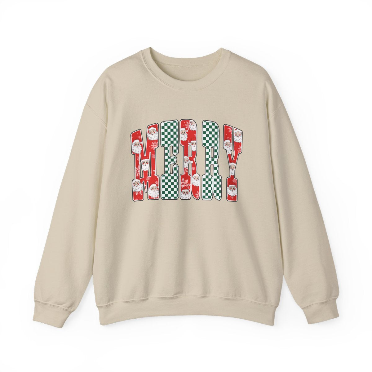 Trendy Merry Checkered Christmas Sweatshirt