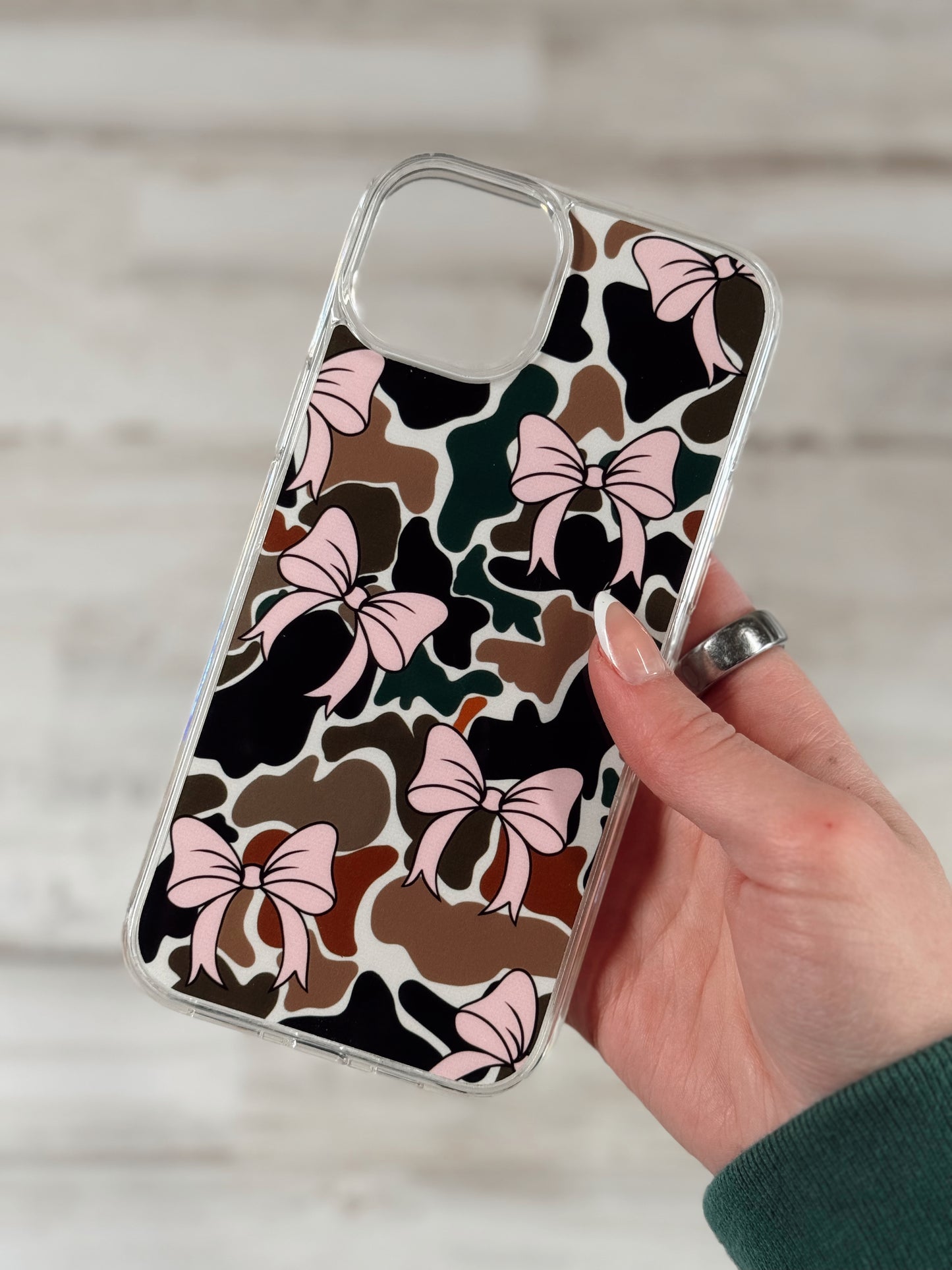 Pink Trendy Camo Bows MagSafe Compatible Phone Case