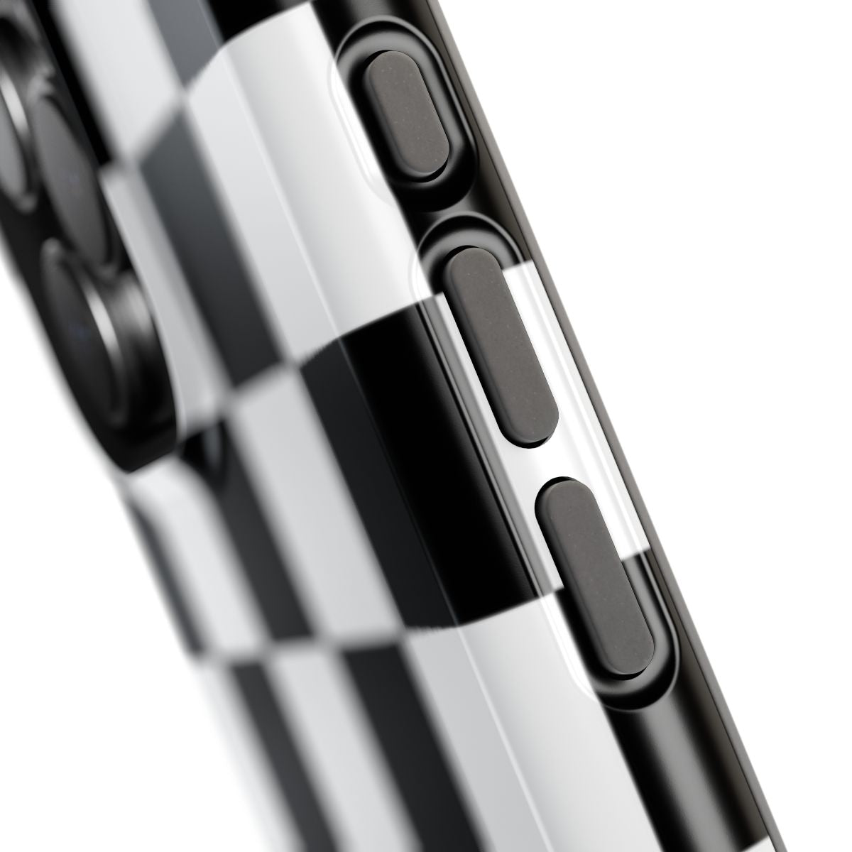 Black and White Checkered Boho Trendy Tough Magnetic Mobile Phone Case