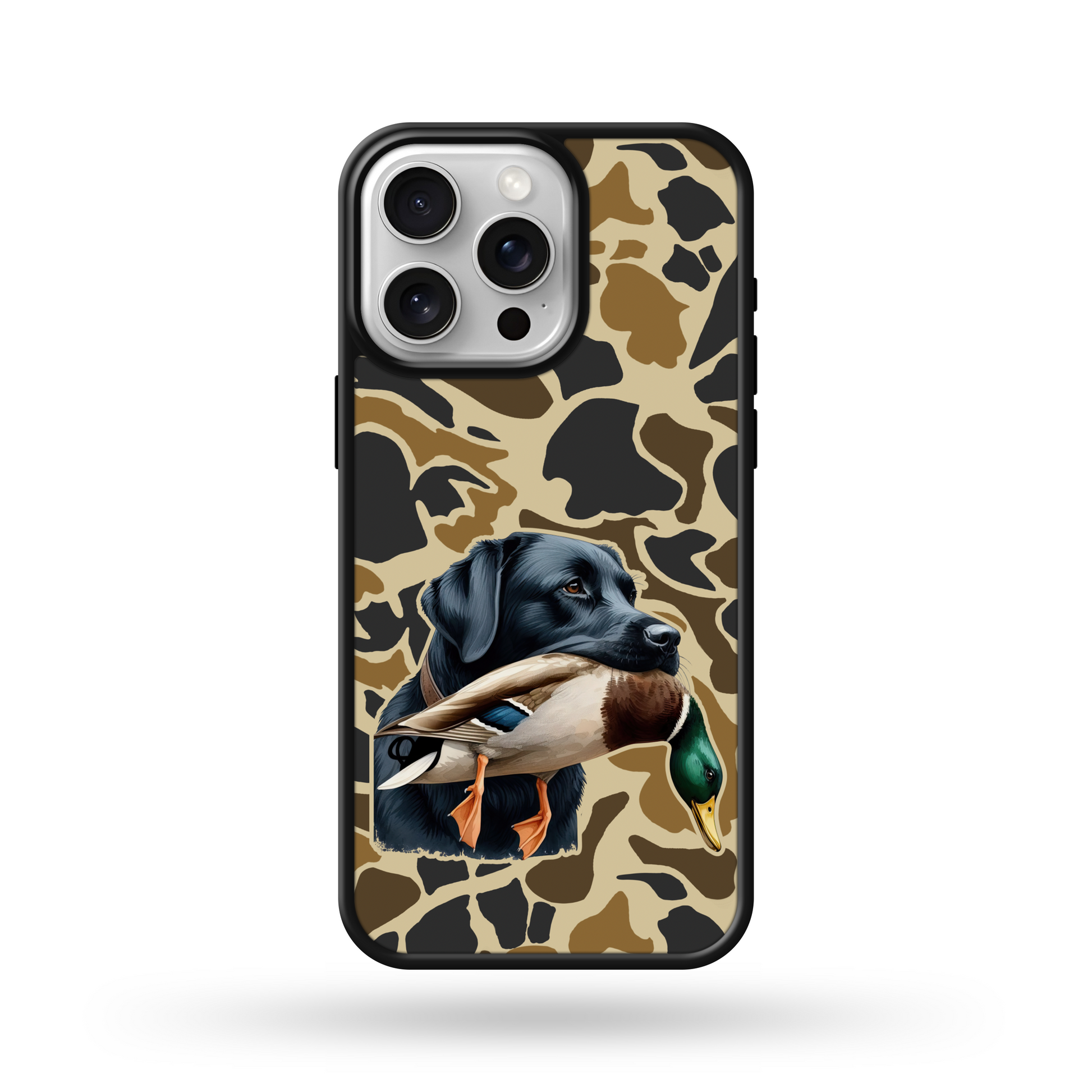 Black Lab Camo Duck Phone Case 15 pro / Black edge MagSafe / Matte Finish Black Lab Camo Duck Phone Case 15 pro / Black edge MagSafe / Matte Finish