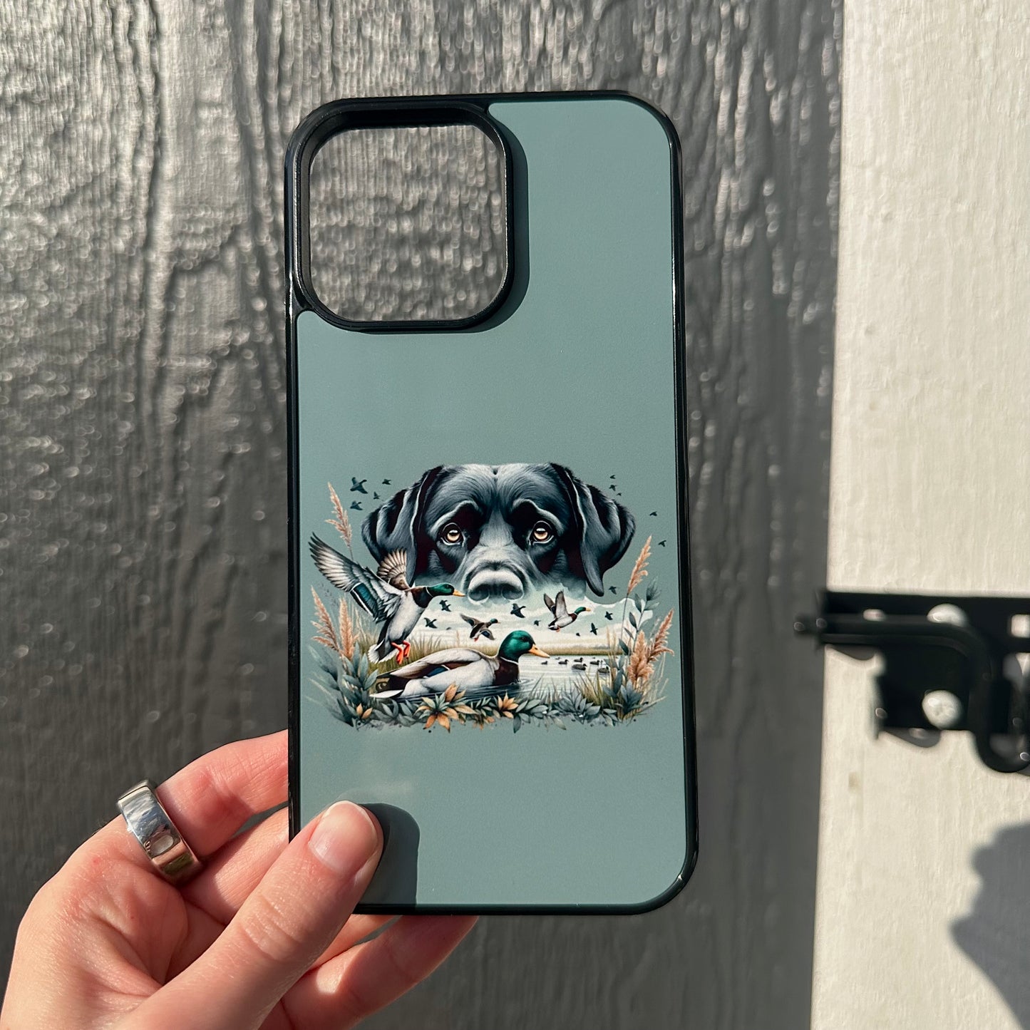 Green Black Lab Duck MagSafe Compatible Phone Case