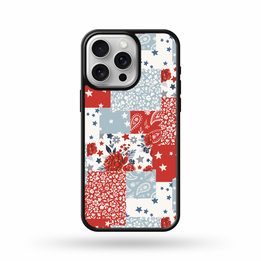 Patriotic Floral Patchwork Phone Case
