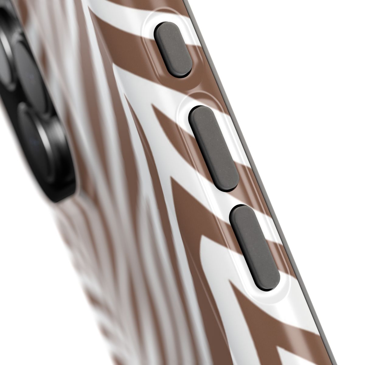 Brown Zebra Print Boho Tough Magnetic Mobile Phone Case