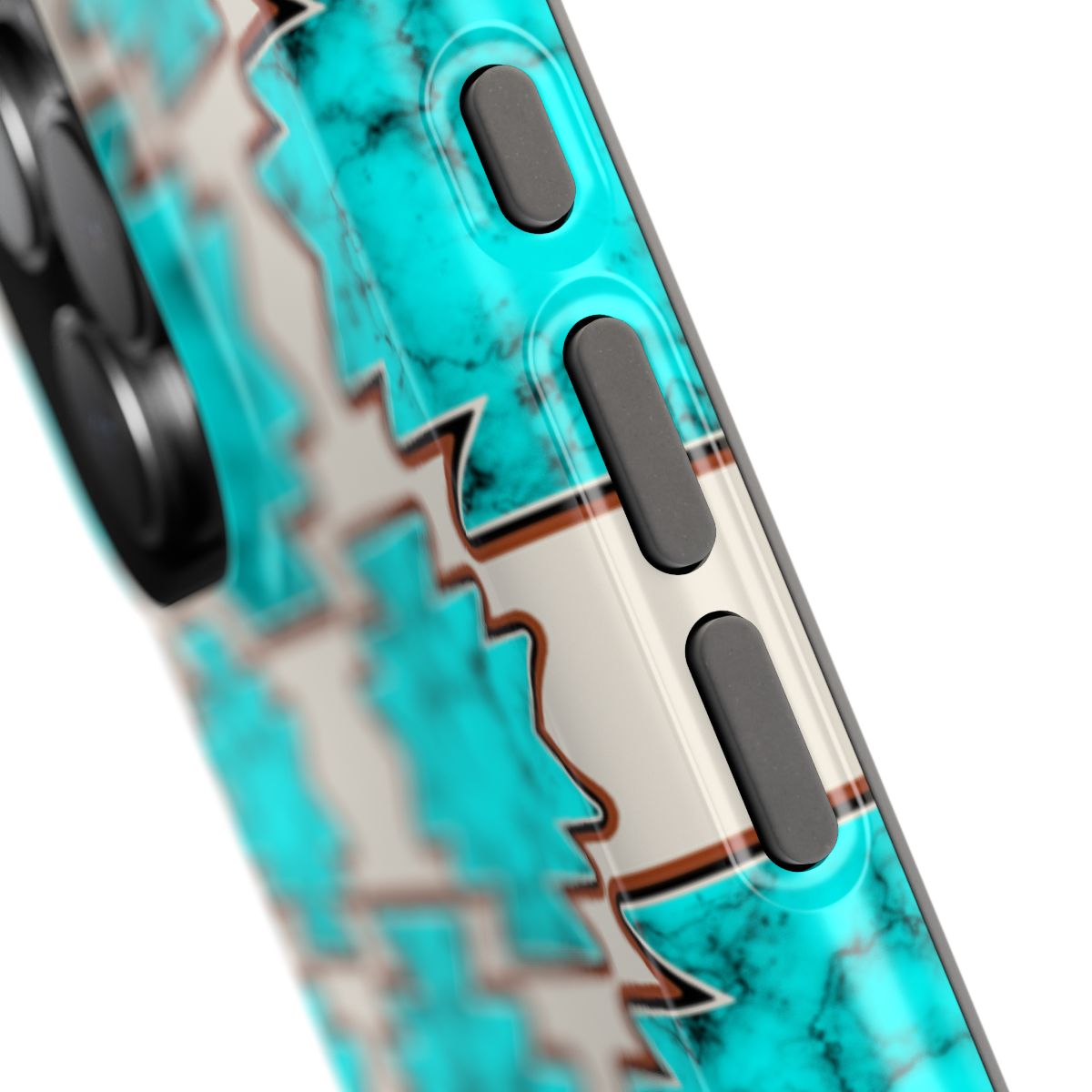 Turquoise Marble Aztec Western Tough Magnetic Mobile Phone Case