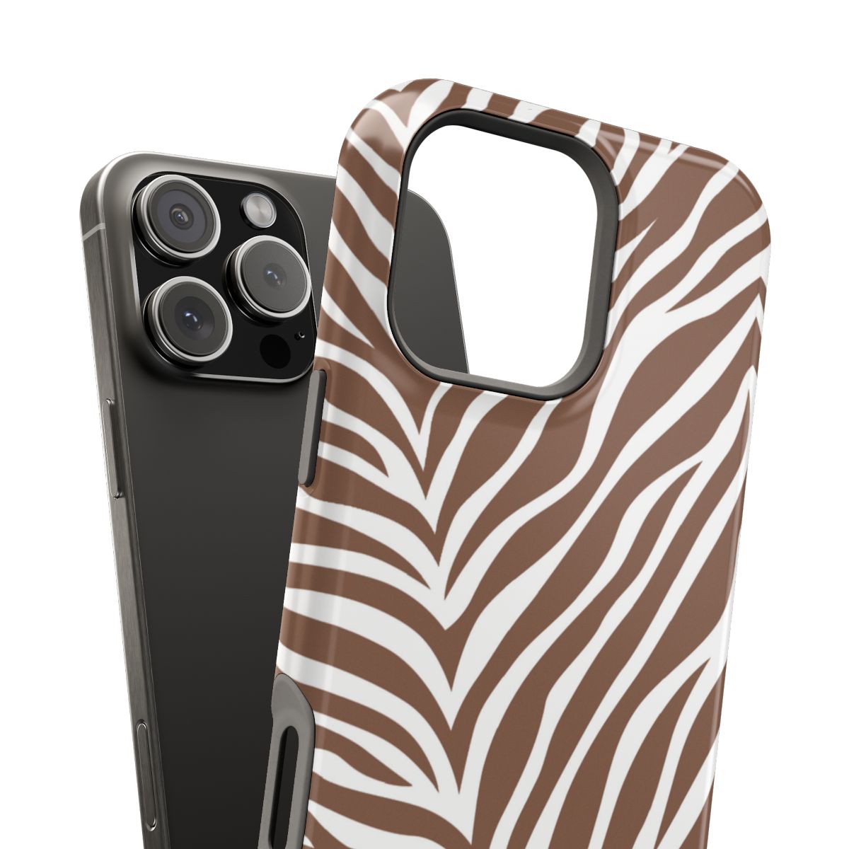 Brown Zebra Print Boho Tough Magnetic Mobile Phone Case