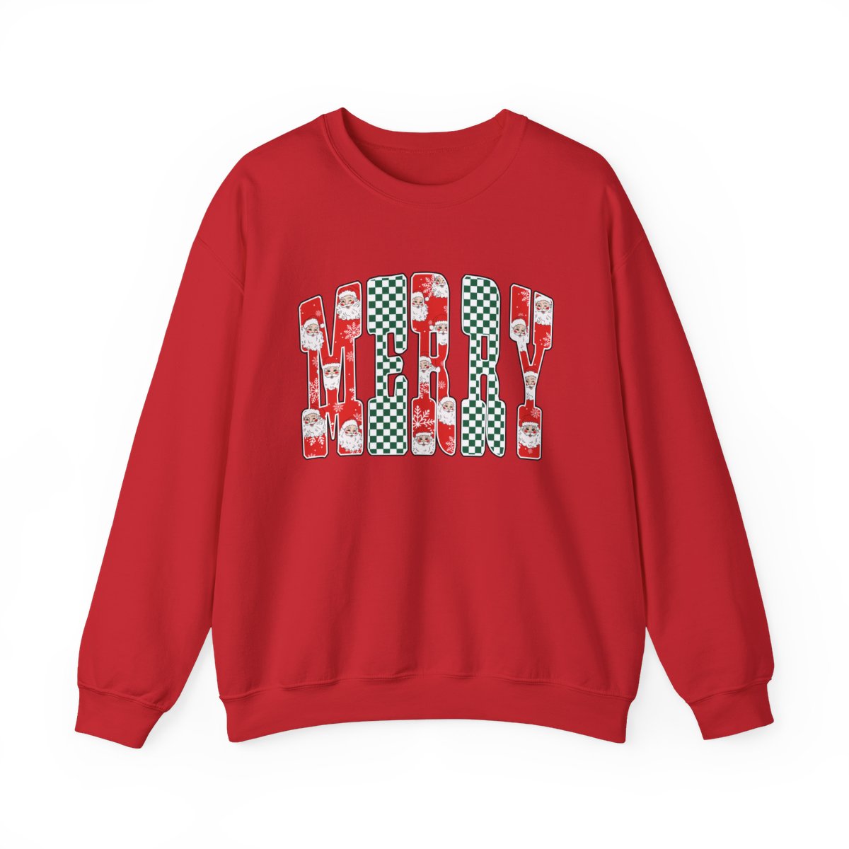 Trendy Merry Checkered Christmas Sweatshirt